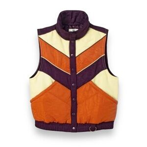 Anna Sui purple and orange puffer vest with pockets